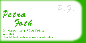petra foth business card